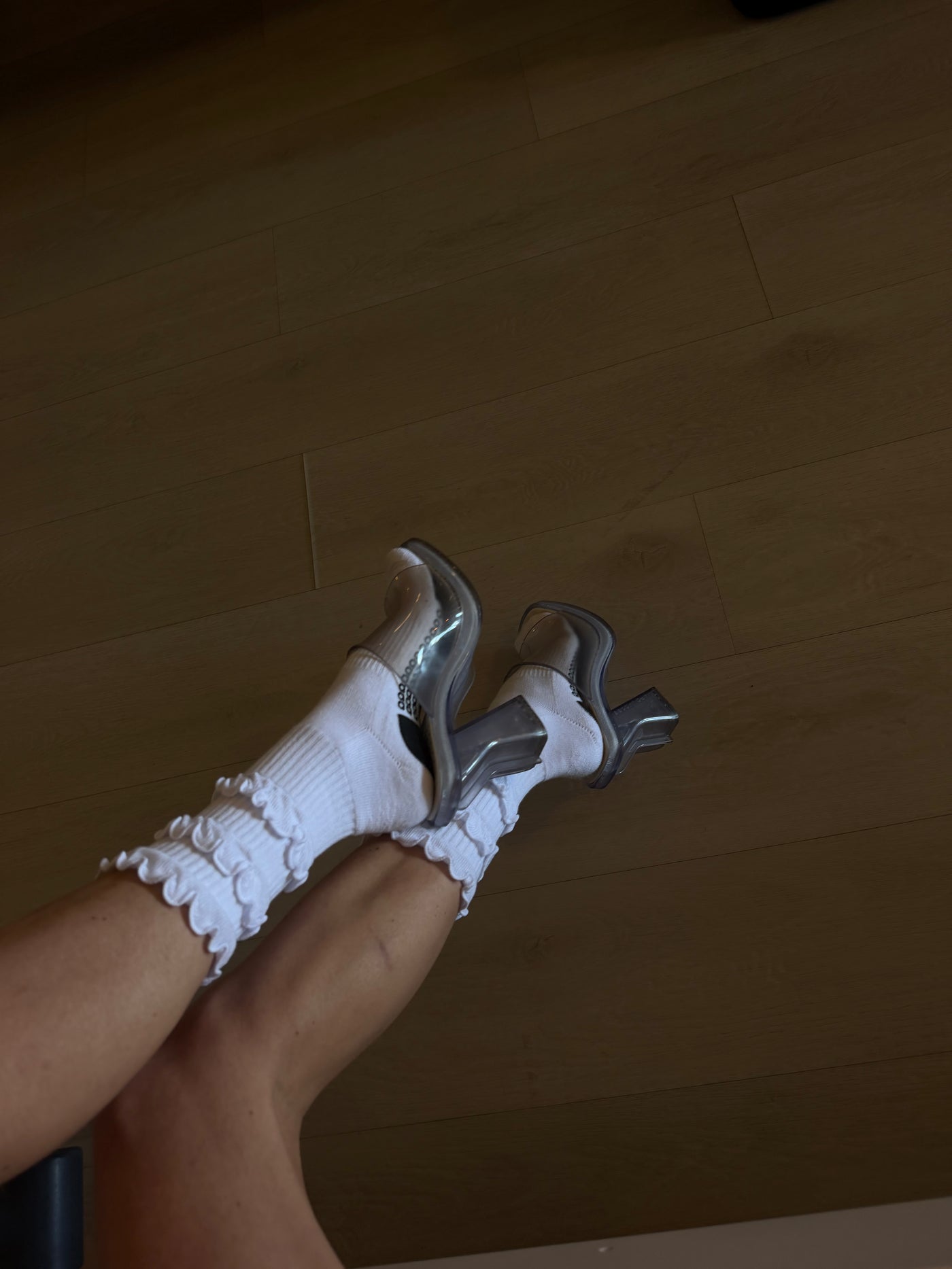 the frill of it all, triple ruffle pilates socks